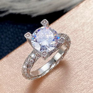 Twist Band Women's Engagement Ring with CZ Jewelry