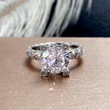 Twist Band Women's Engagement Ring with CZ Jewelry