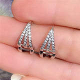Claw Earrings Inlay Cubic Zirconia Versatile Female Hoop Earrings