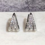 Claw Earrings Inlay Cubic Zirconia Versatile Female Hoop Earrings