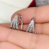 Claw Earrings Inlay Cubic Zirconia Versatile Female Hoop Earrings