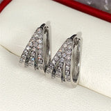 Claw Earrings Inlay Cubic Zirconia Versatile Female Hoop Earrings