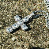 Cubic Zirconia Cross Necklace Women's Sweater Chain Jewelry
