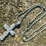 Cubic Zirconia Cross Necklace Women's Sweater Chain Jewelry