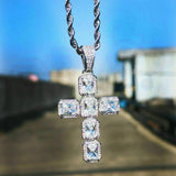 Cubic Zirconia Cross Necklace Women's Sweater Chain Jewelry