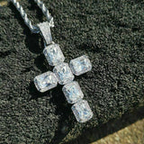Cubic Zirconia Cross Necklace Women's Sweater Chain Jewelry