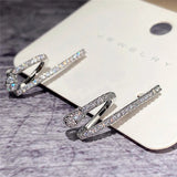 Geometric Stud Earrings Sparkle Stylish Women's Jewelry