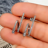 Geometric Stud Earrings Sparkle Stylish Women's Jewelry