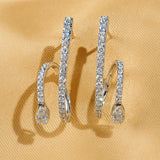 Geometric Stud Earrings Sparkle Stylish Women's Jewelry