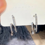 Geometric Stud Earrings Sparkle Stylish Women's Jewelry