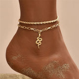 Heart Pendant Anklet for Women Summer Foot Accessories Leg Bracelet Chains
