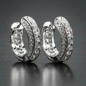 Hiphop CZ Circle Earrings for Men