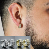 Hiphop CZ Circle Earrings for Men
