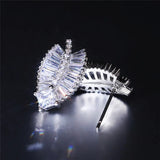Leaves CZ Stud Earrings for Women Wedding Party