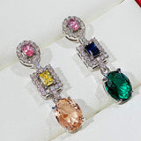 Colorful CZ Earrings for Women - Wedding Jewelry Gift