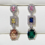 Colorful CZ Earrings for Women - Wedding Jewelry Gift