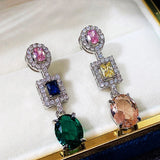 Colorful CZ Earrings for Women - Wedding Jewelry Gift