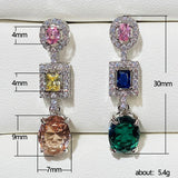 Colorful CZ Earrings for Women - Wedding Jewelry Gift
