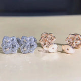Crystal Flower Earrings for Party Wear