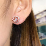 Crystal Flower Earrings for Party Wear