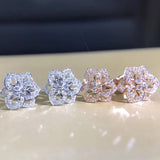 Crystal Flower Earrings for Party Wear