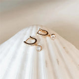 Round CZ Charm Women Drop Earrings