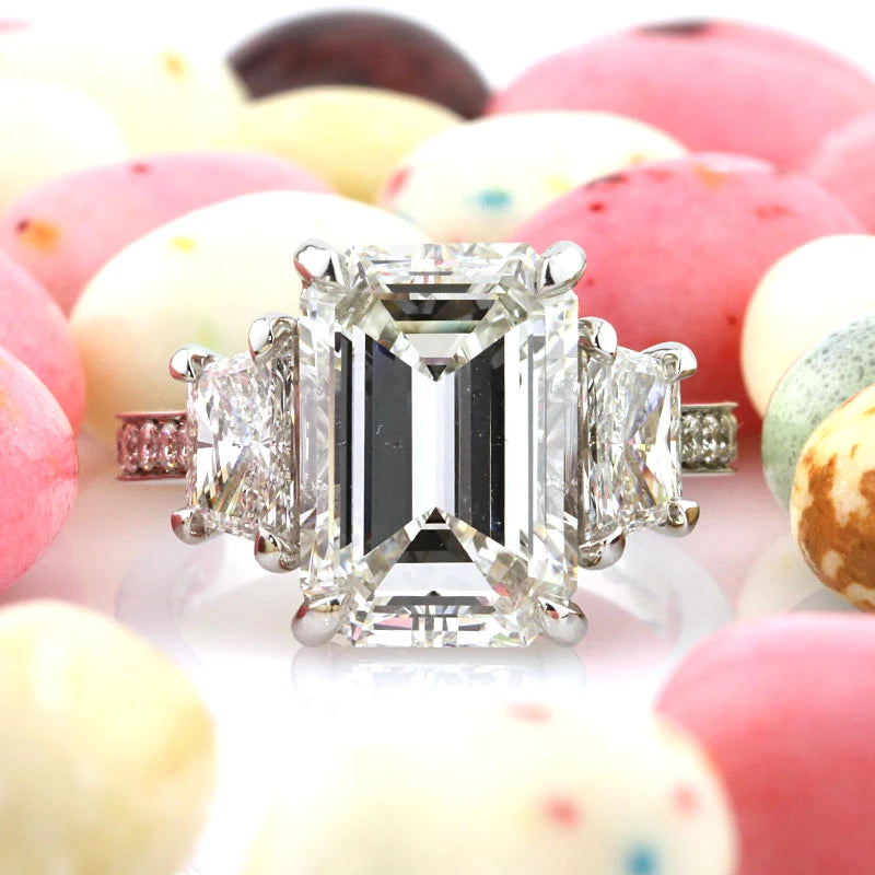 Square Cubic Zirconia Women's Ring for Wedding Proposal