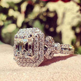 Delicate Square CZ Ring for Women Elegant Jewelry Party Gift