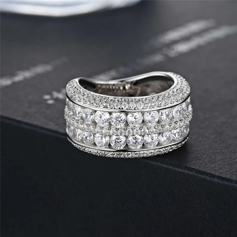 Cubic Zirconia Wedding Band Women's Finger Ring