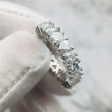 Silver Heart Cubic Zirconia Ring for Party