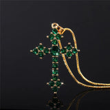 White/Rose Red/Green Cross Necklace for Women Stylish Party Accessories