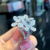Fresh Style Butterflies Finger-ring Cubic Zirconia Women Rings