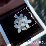 Fresh Style Butterflies Finger-ring Cubic Zirconia Women Rings