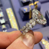 Oval CZ Promise Rings for Women Wedding Jewelry