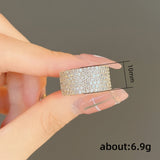 Paved Bling CZ Wedding Band Women's Ring Silver Female Rings
