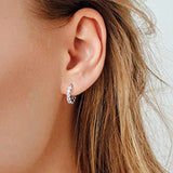 Crystal CZ Hoop Earrings Dazzling Wedding Party Accessory