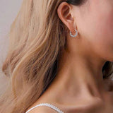 Crystal CZ Hoop Earrings Dazzling Wedding Party Accessory