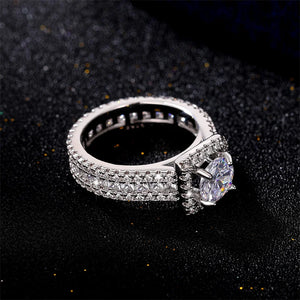 Paved Princess Square CZ Promise Rings for Women