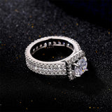 Paved Princess Square CZ Promise Rings for Women