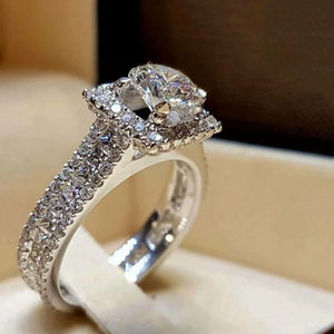 Paved Princess Square CZ Promise Rings for Women