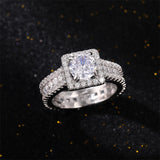Paved Princess Square CZ Promise Rings for Women