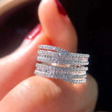 Geometric CZ Rings for Women Wedding Party Jewelry