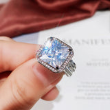 Geometric CZ Square Rings Wedding Jewelry for Women