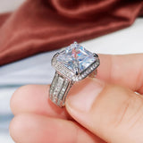 Geometric CZ Square Rings Wedding Jewelry for Women