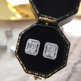 Geometric CZ Stud Earrings for Women - Daily Wear Party Piercing Acc
