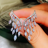Angel Wing Stud Earrings Bling CZ Stone Wedding Party Accessories