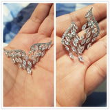 Angel Wing Stud Earrings Bling CZ Stone Wedding Party Accessories