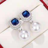 CZ Pearl Earrings Engagement Wedding Jewelry