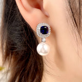 CZ Pearl Earrings Engagement Wedding Jewelry