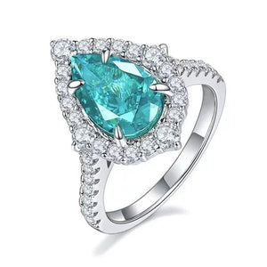 Pear Shaped CZ Wedding Rings Unique Design Women's Accessori